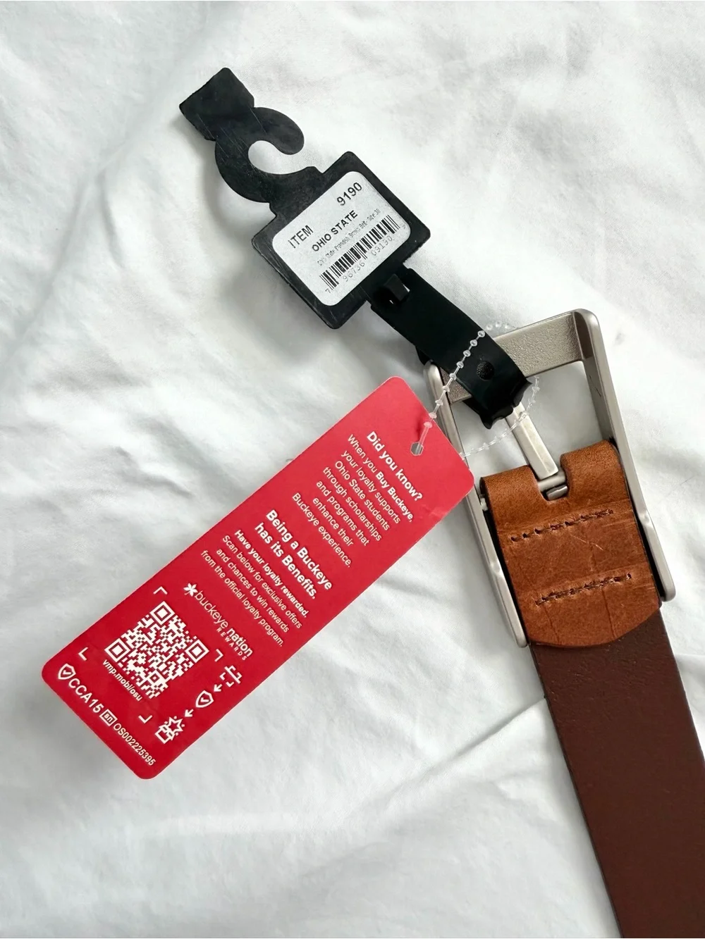 Ohio State Buckeyes Brandish Leather Belt - Brown | Size 38 | Eagles Wings